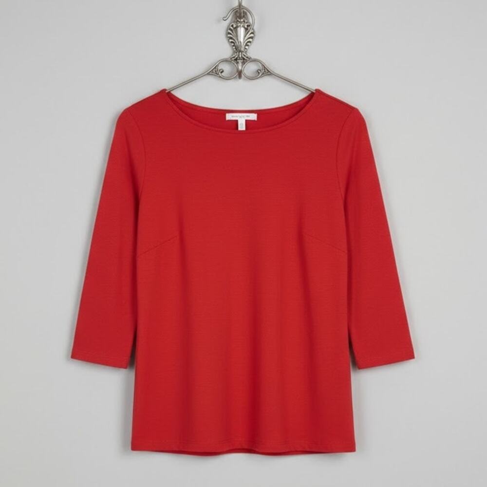 Talbots Small Petite Red 3/4 Sleeve Pullover Shirt SP Career
